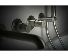 Potinkinis 4 dalių vonios maišytuvas Deante Silia Hexa BHS_F18P, Brushed steel