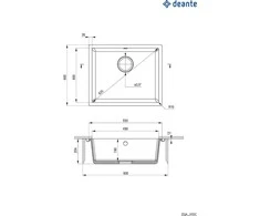 Plautuvė Deante Corda ZQA_N10C, granitas