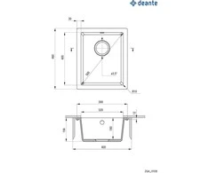 Deante granitinė virtuvinė plautuvė Deante Corda, ZQA_T10B, Anthracite