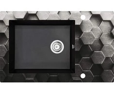 Stiklo-granito plautuvė Deante Andante Glass, ZSN_GL1C, Grafika/Metalinis grafitas