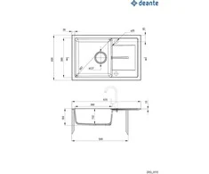 Deante granitinė virtuvinė plautuvė Deante Leda ZRD 5113, rusvai gelsvas