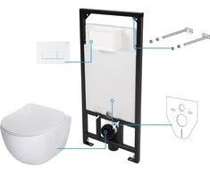 Potinkinis WC komplektas Deante Peonia 6in1, CDEA6ZPW, Baltas/Bianco