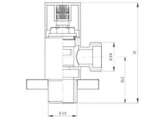 Deante Kampinis vožtuvas su keramine galvute 1 / 2 "x3 / 8" (VFA B62S)
