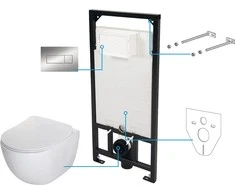 Potinkinis WC komplektas Deante Peonia 6in1, CDES6ZPW, Baltas/Chrome