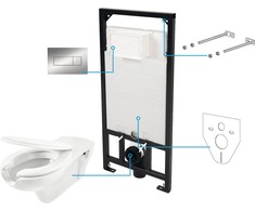 Potinkinis WC komplektas Deante Vital 6in1, CDVS6WPW, Baltas/Chrome