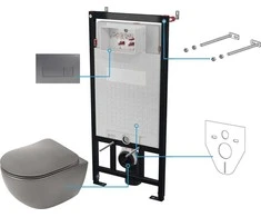 Potinkinis WC komplektas Deante Peonia 6in1, CDETDZPW, Anthracite/Titanium