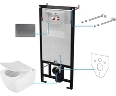 Potinkinis WC komplektas Deante Anemon 6in1, CDZT6ZPW, Baltas/Titanium