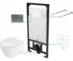 Potinkinis WC komplektas Deante Silia 6in1, CDLT6ZPW, Baltas/Titanium