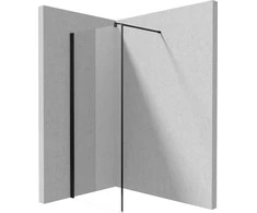 Walk-in dušo sienelė Deante Kerria Plus, 90 cm, Nero