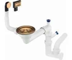 Sifonas granitinėms plautuvėms Deante Space-Saver ZXY_C949, Brushed bronze