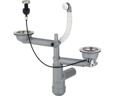 Sifonas granitinėms plautuvėms Deante Space-Saver Lux ZXY_9918, Steel