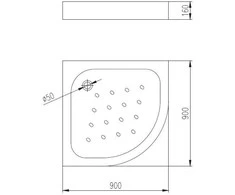 Pusapvalis dušo padėklas Deante Funkia, 90 cm