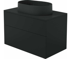 Deante Prizma spintelė su granitiniu praustuvu, 80x52x47 cm + 55x35 cm, Nero (SDNB8SNU6S)