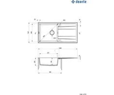 Deante granitinė virtuvinė plautuvė Deante Eridan, ZQE_N713, Nero
