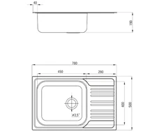 Virtuvinė plautuvė Deante Xylo ZEX 311B, decor