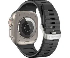 Decoded Decoded Ultra Traction – silikoninis laikrodis, skirtas Apple Watch 49/45/44/42 mm Gen 1-9 – SE (juodas)