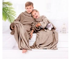 DecoKing Smėlinės spalvos vaikų antklodė LAZYKIDS 90×105 cm