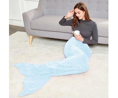 Pledas DecoKing Siren 140 cm, spalva: pastelinė mėlyna