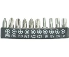 Dedra Atsuktuvo antgaliu komplektas 10 vnt25mm SL5565 PH12x2PZ12x2