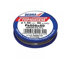 Dedra LYDMETALIS su fliusu 15mm 50g 50SN Pb50Sn50