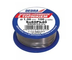 Dedra LYDMETALIS su fliusu 10mm 100g 60SN Pb40Sn60