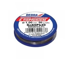 Dedra LYDMETALIS su fliusu 10mm 50g 60SN Pb40Sn60