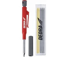 Dedra Mechanical pieštukas su rašikliais 1+5 vnt, 3xjuodas, 2xgeltonas