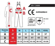 Spodnie iltintas puskombinezonisvies atspindintisdydisMoraninis