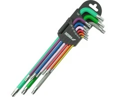 Dedra Torx raktai extra ilgi spalvaT10T50 rinkinys 9vnt S2