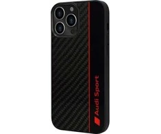 Audi Carbon Fiber Stripe Apple iPhone 13 Pro / 13 6.1″ juodos spalvos kietas dėklas AUS-TPUPCIP13 P-R8/D1-BK
