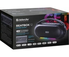 Kompiuterio kolonėlės Defender Nešiojama kolonėlė BEATBOX 12 Bluetooth 12W MP3/FM/SD/USB/LED juoda