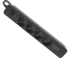 Defender listwa SFS 133 4G+3xUSB 1.5m juoda