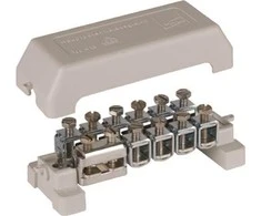 Dehn K12 potencialų išlyginimo šyna 10 gnybtų 2,5–95 mm2 arba 10 mm 1 gnybtas plokščiam 30x4 mm Cu/gal Sn 563200
