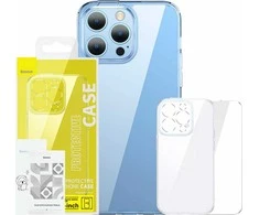 Baseus SuperCeramic permatomo stiklo dėklas ir grūdinto stiklo rinkinys, skirtas iPhone 14 Plus