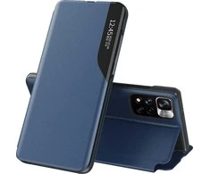 Hurtel Eco Leather View Elegant Flip su stoveliu Poco M4 Pro 5G dėklas telefonui mėlynos spalvos