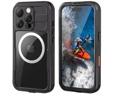Crong Seal Cover vandeniui atsparus dėklas iPhone 16 Pro, juodas