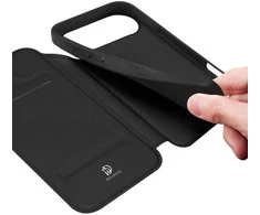 Dux Ducis Skin Pro dėklas skirtas Apple iPhone 17 Air su Flip and Card Slot – juodos spalvos