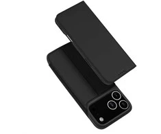 Dux Ducis Skin Pro dėklas skirtas Apple iPhone 17 Pro Max su Flip and Card Slot – juodos spalvos