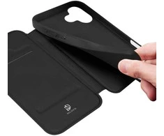 Dux Ducis Skin Pro Apple iPhone 17 dėklas su Flip and Card Slot – juodos spalvos