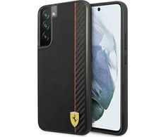 Samsung Galaxy S22 Plus Ferrari dėklas On Track Carbon Stripe (FESAXHCS22MBK) juodos spalvos