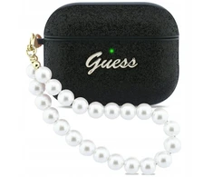 „Guess“ blizgantis perlų dirželio dėklas, skirtas „AirPods Pro 3“ ausinėms - Juodas