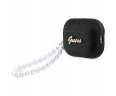„Guess“ blizgantis perlų dirželio dėklas, skirtas „AirPods Pro 3“ ausinėms - Juodas