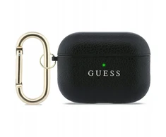 „Guess Grained Classic Logo“ dėklas, skirtas „AirPods Pro 3“ ausinėms - juodas