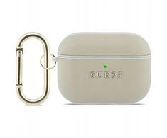 „Guess Grained Classic Logo Hook“ dėklas, skirtas „AirPods Pro 3“ ausinėms - auksinis