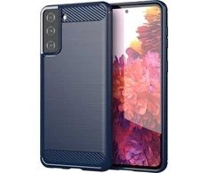 Hurtel Carbon dėklas skirtas Samsung Galaxy S21+ 5G (S21 Plus 5G), mėlynas