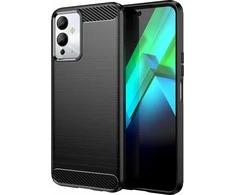Hurtel Carbon Infinix Note 12i flexible silikoninis carbon dėklas telefonui juodos spalvos