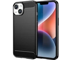 Hurtel Carbon Apple iPhone 14 Plus flexible gel back dėklas telefonui juodos spalvos