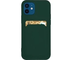 Hurtel Card silikoninis dėklas skirtas Xiaomi Redmi 10X 4G / Xiaomi Redmi Note 9, tamsiai žalias