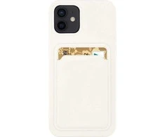 Hurtel Card silikoninis dėklas skirtas Samsung Galaxy S22 + (S22 Plus), baltas