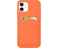 Hurtel Card silikoninis dėklas skirtas iPhone 12 Pro Max, oranžinis